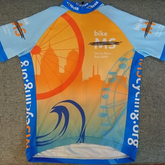 V-Gear Shirts Bike Ms City To Shore 209 Vip Bike Jersey Small